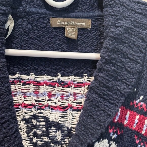 Tommy Bahama Navy and Red Knit Cardigan - Picture 3 of 8
